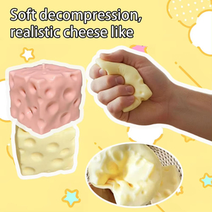Pelota Antiestrés Jincan con Forma de Cubo de Queso, Pelota de Queso Grande Moldeable, Juguete Sensorial Antiestrés que No Rebota, Regalo ASMR - Product Image 3