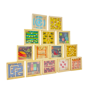 Mini jouets d'équilibre de jeu de <span class=keywords><strong>labyrinthe</strong></span> en bois de promotion - Product Image 1