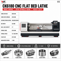 Mesin Bubut CNC Flat Bed CK6180 dengan Spindle Gear Berdaya Tinggi Merek WOJIE