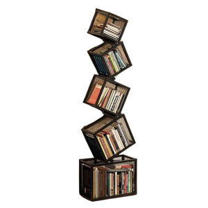 رف كتب إبداعي غير منتظم الشكل من الحديد، رف تخزين قائم بذاته للزاوية، مكتبة بسيطة عمودية لغرفة المعيشة - Product Image 6