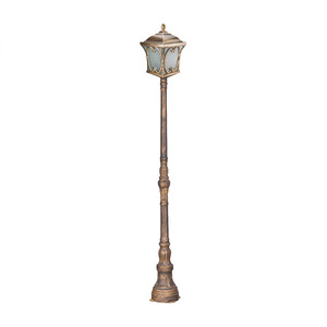 Lampadaire de jardin extérieur en fer avec abat-jour en verre LED, lumière blanc chaud 2700K, IP66, ampoule A19 non amovible, AC 220V, détecteur de mouvement, alimenté par énergie solaire - Product Image 4