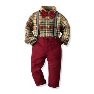 Enfant en bas âge garçons espagnol vêtements ensemble enfants à manches courtes chemise jarretelle Shorts tenues d'été bébé garçons vêtements ensembles - Product Image 4