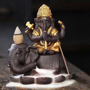 Venta al por mayor decoración del hogar para interiores Ganesh en elefantes cascada quemador <span class=keywords><strong>de</strong></span> incienso <span class=keywords><strong>de</strong></span> reflujo <span class=keywords><strong>de</strong></span> cerámica para Yoga Spa decoración <span class=keywords><strong>de</strong></span> meditación - Product Image 5