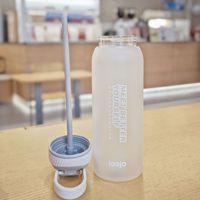 Nouveau Chic 800ml 1L PC/PCTG/PETG plastique lave-vaisselle écologique bouteille d'eau poignée paille Direct boire Gym Drinkware