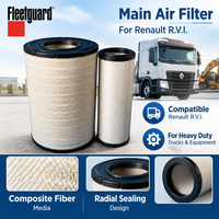Filtre à air principal Fleetguard AF25333 AF26244 E452L C311410 C321447 pour Renault R.V.I. Élément de moteur de camion série Heavy Duty