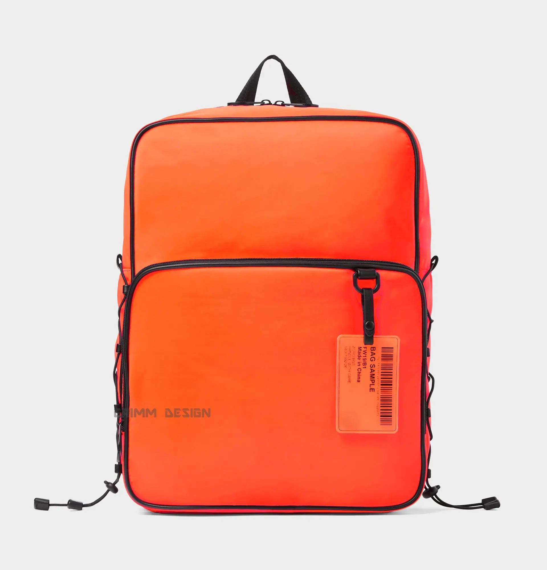 Fashion laptop designer water proof resistant orange outdoor men nylon backpack trend