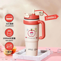 Gobelet Bingba Jumbo Grande Capacité avec Paille et Poignée, Nouveau Design Élégant pour Hommes et Femmes