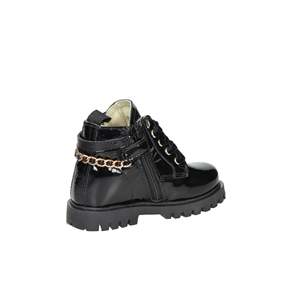 Stivali da Combattimento per Ragazze Balducci in Pelle Verniciata Nera con Dettaglio Catena, Taglia 27 - Product Image 5