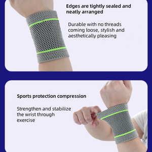 ที่รัดข้อมือแบบถัก AOFIT พร้อมผ้าระบายอากาศ สีเทา ขนาด S-M-L สำหรับแบดมินตัน บาสเกตบอล และการออกกำลังกายในยิม - Product Image 6