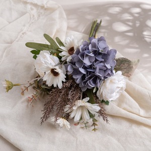 CallaFloral Ramo de Hortensias Artificiales Blanco y Morado de Plástico para Decoración del Hogar y Bodas CF01363 - Product Image 3
