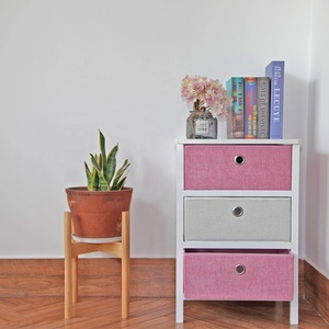 Table d'appoint en bois table de chevet tissu <span class=keywords><strong>commode</strong></span> tissu tiroir stockage tour <span class=keywords><strong>commode</strong></span> - Product Image 3