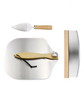 Pala de aluminio con mango de madera plegable, cortador de pizza, juego de herramientas de marca OEM en stock - Product Image 4