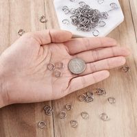 Porte-clés rond en fer argenté avec double boucle et anneaux fendus, support pour pièces de monnaie, impression offset, pour artisanat DIY, art et collection
