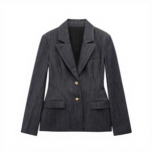 Chaqueta vaquera casual vintage para mujer, hecha a medida, con lavado, ajuste que define la cintura, detalles de bolsillos, corte entallado, venta al por mayor europea - Product Image 2