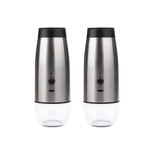 Surewin Ceramic Core Classic Adjustable Luxury Kitchen Spice Gravity Electric Mill Pepper And Salt Grinder Set