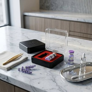 Caja de Almacenamiento de Péptidos PREMIUM de 2 Piezas con Tapa de Acrílico de Alta Claridad, Forro de Terciopelo Rojo e Impresión de Logotipo Personalizado - Product Image 6
