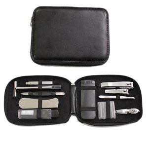 Kit de brosses de voyage personnelles pour hommes noirs, kit d'outils de toilettage pour hommes avec coupe-ongles, étui à fermeture éclair, kit de <span class=keywords><strong>soin</strong></span> de rasage d'urgence pour hommes - Product Image 6