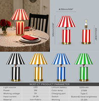 Lampe de table moderne pour restaurant, alimentée par batterie, LED, commande tactile, sans fil, 2700K, blanc chaud, décorative, réglable