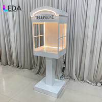 LEDA Smooth Custom Events Support de livre d'or audio en métal blanc moderne, Décoration de fête extérieure, Cabine téléphonique, Toile de fond de mariage, Rapide