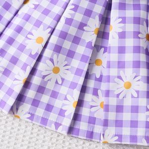 Conjunto de Ropa de Verano para Niñas de 12 Meses a 5 Años, Top sin Mangas con Solapa y Falda Plisada Estampada, 3 Piezas, Ropa Diaria para Niñas - Product Image 4