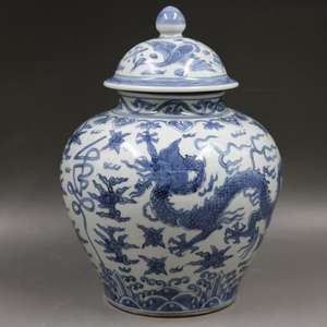 คุณภาพสูงจีนมือวาดสีฟ้าสีขาวรูปแบบ<span class=keywords><strong>มังกร</strong></span> Porcelain ตกแต่งขิงเซรามิค - Product Image 3