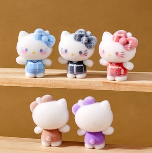 Nouvel Arrivage Adorables Ornements de Bureau DIY Décoration Chat Floqué Assis Fille Accessoires DIY Figurines Jouets Cadeau - Product Image 4