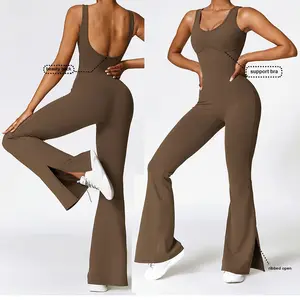 Private Brands Plus Size Jumpsuits U Back Playsuits Bodysui Elegant Mujer Elegante 1 Piece Workout Jumpsuit