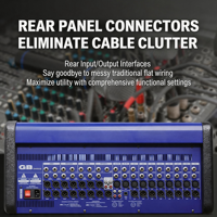 GB-16 16-Channel Professional Metal Audio Mixer Console 10 Mic Bluetooth USB OTG Stereo Main 99 DSP Effects 48V Phantom Power