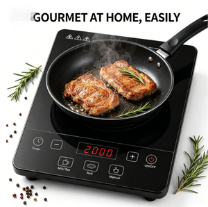 Table de cuisson à <span class=keywords><strong>induction</strong></span> tactile 2000W, puissance réelle 1350W, bobine en cuivre, minuteur LED, avec préréglages pour Roti et thé au lait, plaque vitrocéramique portable pour usage domestique - Product Image 3