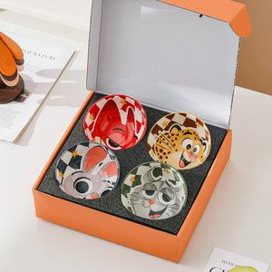 Ensemble <span class=keywords><strong>de</strong></span> 4 bols à riz en céramique Zootopia, cadeau, dessin animé Judy Nick, bols en <span class=keywords><strong>porcelaine</strong></span> sous glaçure, vaisselle pour enfants, boîte cadeau - Product Image 2