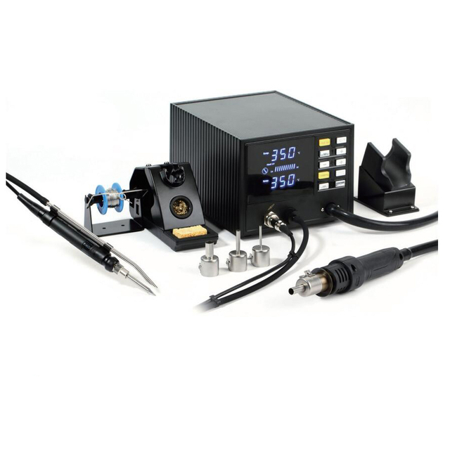 Semi Automatic Wire Work Selective 3 in 1 Soldering Station 2 in 1 Soldering Machine with Iron Hot Air Gun and Fume Extractor