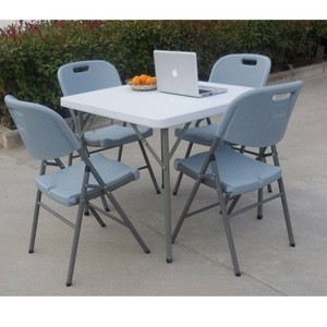 Mesa Plegable Cuadrada de Plástico de 86 cm (3 pies) para Eventos al Aire Libre, Hotel, Banquete, Jardín, Comedor, Mesa de Dominó - Product Image 4