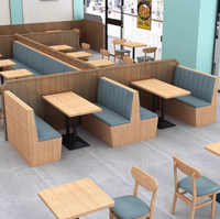 Meubles de restaurant Foshan Canapé en bois massif pour siège mural de restaurant occidental avec rangement Tables et chaises ignifuges personnalisables