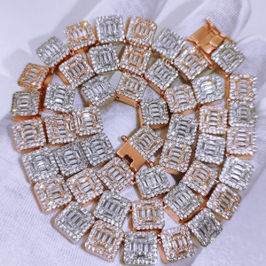 High-End Men's <b>Copper</b> Necklace Hip Hop Style Imitation Pearl Zircon Link <b>Chain</b> Geometric Hook Versatile Trendy Parties - Product Image 2