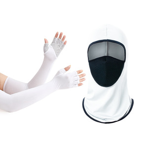Unisex Sun Protection Face Mask With Arm Sleeves Upf 50 For Cycling Outdoor Activities Camouflage Print Set - Product Image 4