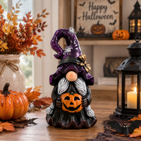 Statue de gnome d'Halloween en gros avec LED pour la décoration de la maison et du jardin, pièces de présentation pour vitrine, ornement de scène extérieure