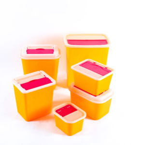 Hot Sale Round And Square Type Medical Disposable Sharp Container Bins With Automatic Rotating Chamber Sharp Boxes