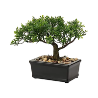 OH ARTS Petit Bonsaï Artificiel Intérieur Genévrier Fausses Plantes Décor Pots en Céramique pour Maison Salon Salle de Bain Étagère Ferme