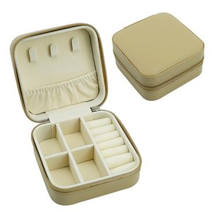 กล่องหนัง PU ใส่เครื่องประดับกล่องหนัง PU ทรงสี่เหลี่ยมกล่องใส่เครื่องประดับสำหรับเดินทางขนาดเล็กน่ารักโลโก้ออกแบบได้ตามต้องการ - Product Image 1