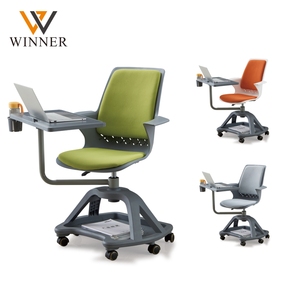 Modern Plastic Conference Classroom Training Chair with Foldable Writing <strong>Pad</strong> and Wheel-School <strong>Study</strong> Furniture - Product Image 5