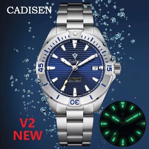 Reloj Mecánico de Lujo para Hombre CADISEN, Esfera de Cristal de Zafiro, Resistente al Agua hasta 10 Bares, Correa de Acero Inoxidable, Movimiento Automático - Product Image 2