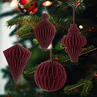 Ornements de Noël en papier nid d'abeille épais, boules en papier, décorations pour sapin de Noël, vitrine pour Noël