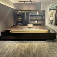 Nouvelle combinaison de bureau et de chaise de direction en PVC sur mesure, style moderne, haut de gamme, luxe léger, pour le bureau
