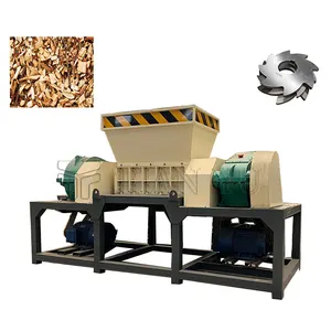 240v Pto Rock Dried Holzhack schredder Getrockneter Stock fisch hacker Brecher Twin Shaft Slow Speed Holz schredder maschine