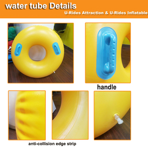 Bouée gonflable jaune avec poignées pour adolescents, flotteur de <span class=keywords><strong>piscine</strong></span> et utilisation dans les parcs aquatiques - Product Image 4