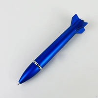 Stylo à bille en plastique promotionnel avec logo personnalisé, stylo à bille en forme de fusée avec lumière LED, design original, encre noire