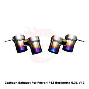 Système d'échappement Catback à soupapes en titane bleu Vortex pour Ferrari F12 Berlinetta 6.3L V12 2012-2017, kit de montage direct pour course - Product Image 5