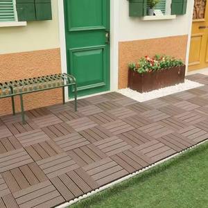 Free Sample <b>Interlocking</b> Wpc Decking <b>Tiles</b> Outdoor Balcony Garden Terrace Splicing Plastic Wood DIY Floor Exterior Deck <b>Tiles</b> - Product Image 5