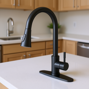 Grifo Mezclador de Cocina Contemporáneo de Aleación de Zinc con Doble Manija y Rociador Extraíble, Agua Fría y Caliente, Montaje en Encimera, 1 Agujero - Product Image 2