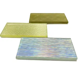 Decorative textile laminated glass art copper weave wire mesh laminated glass fabric partition glass hotel